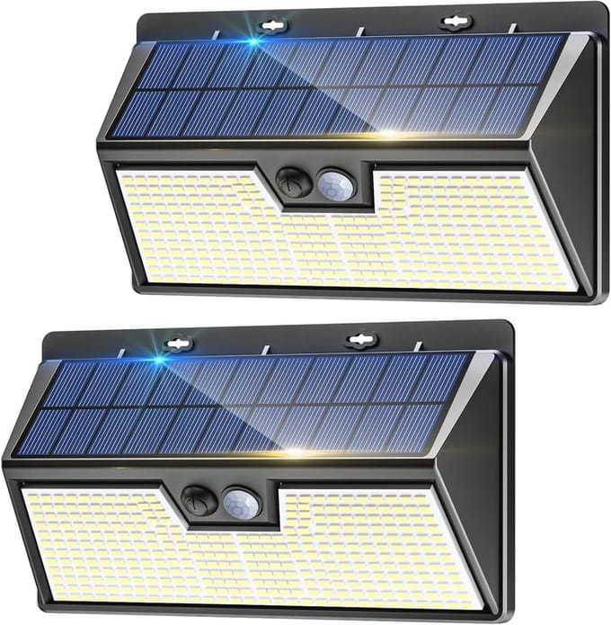 Superheldere Solarlampen voor Buiten met Bewegingsmelder - 2 Stuks, Waterdicht en Met 3 Modi