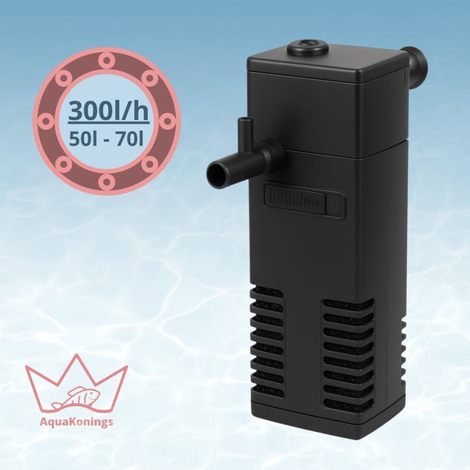 AquaKonings - Aquariumfilter 300L/H 50L-70L – Aquarium filter pomp – Zuurstofpomp