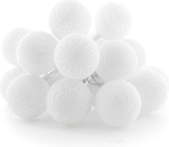 Cotton Ball Lights - LED lichtslinger voor buiten - STARTERSET - verlengbaar - 20 lampjes - Blanco