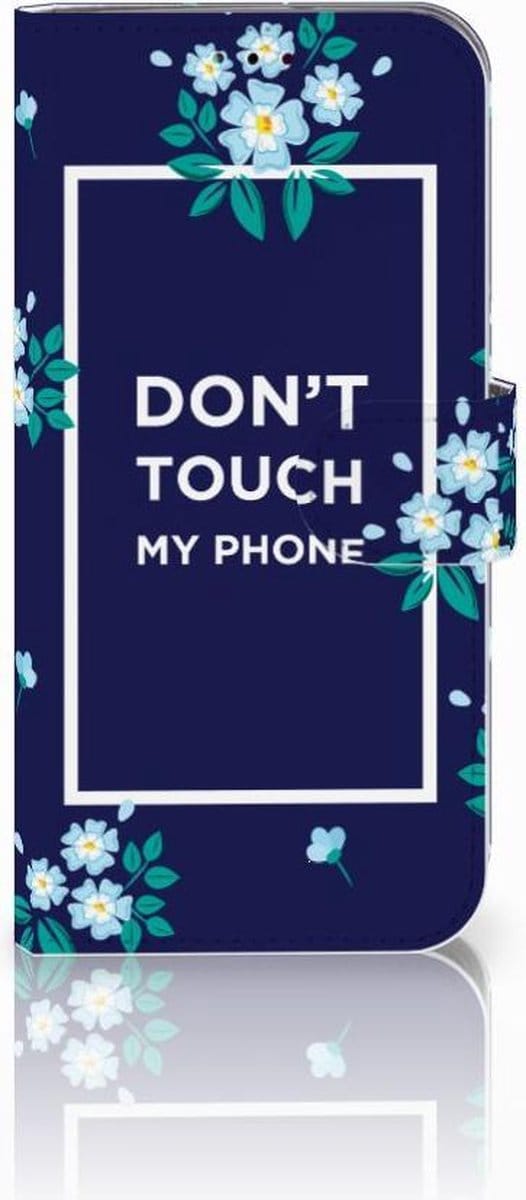 Samsung Galaxy A40 Portemonnee Hoesje Flowers Blue DTMP