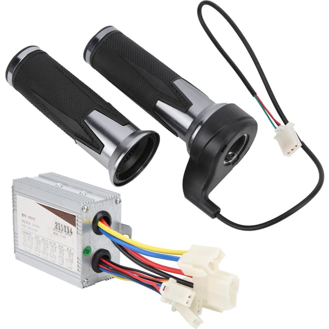 24V 500W Fiets Universele Gashendel Handvatten Borstel Controller Antislip Handvat Fietsaccessoire gray