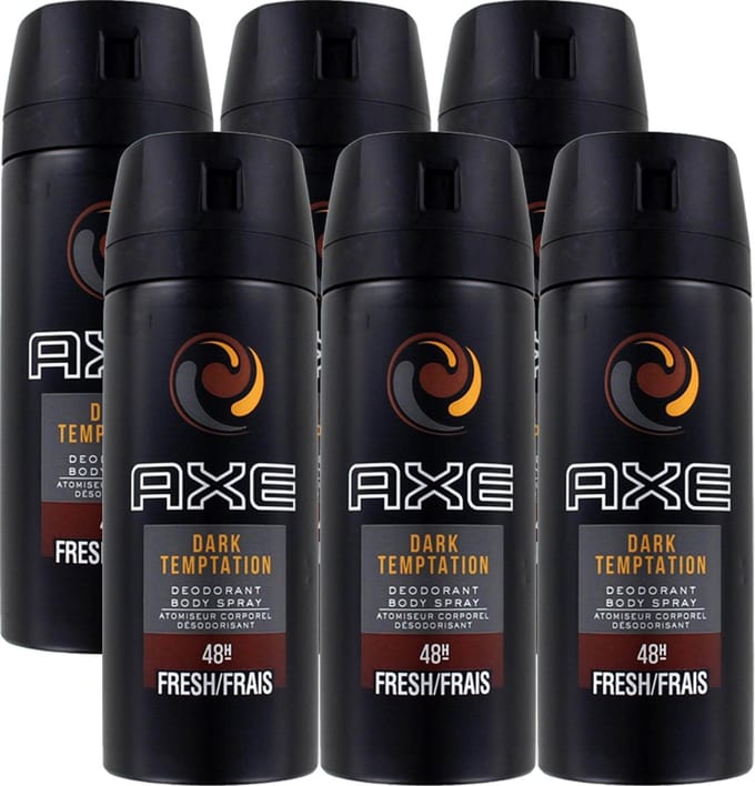 AXE Dark Temptation Deodorant - 6 x 150 ml - Voordeelverpakking