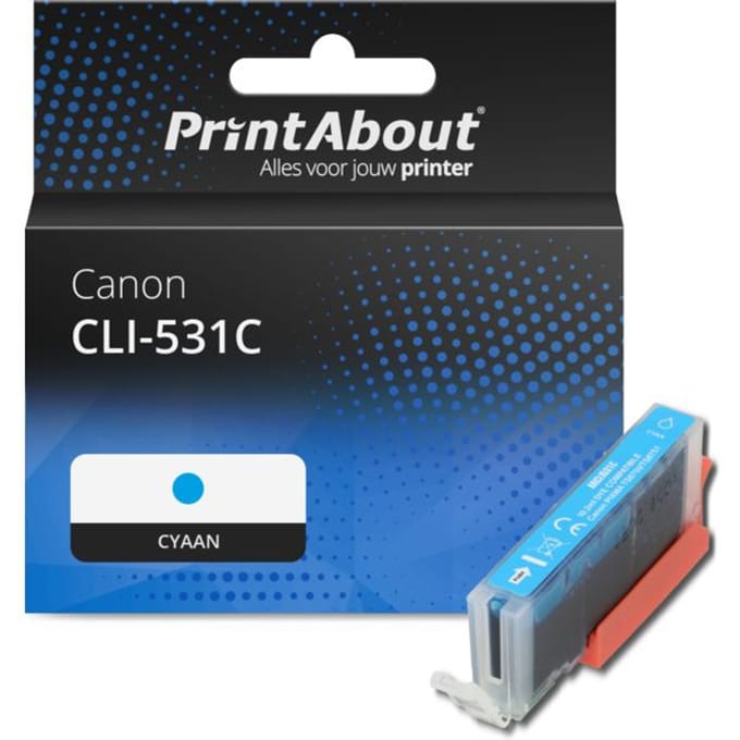 PrintAbout huismerk Inktcartridge CLI-531C Cyaan geschikt voor Canon