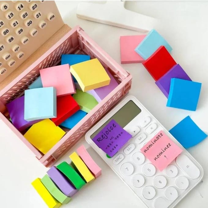 Nieuwe 1100 Vel Gekleurde Plaknotities Krasjes Stickers Papier Kleurrijk Notitieblok Schrijfblokken School Schrijfwaren Kantoorbenodigdheden blue