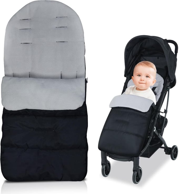 Baby Voetenzak - Kinderwagen Muts - Warm Blijven - Waterproof Windproof - 88 x 40 cm - Grijs