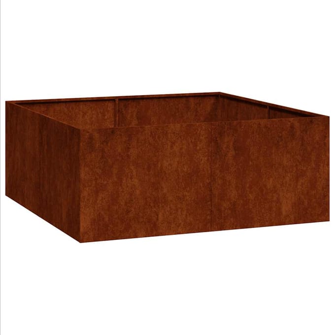 vidaXL - Plantenbak - roestig - 100x100x40 - cm - weervast - staal