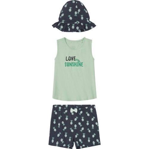 LUPILU Kinder set, 3-delig (Donkerblauw/groen, 122/128)
