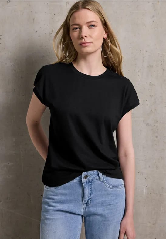Shirt met schouderdetail