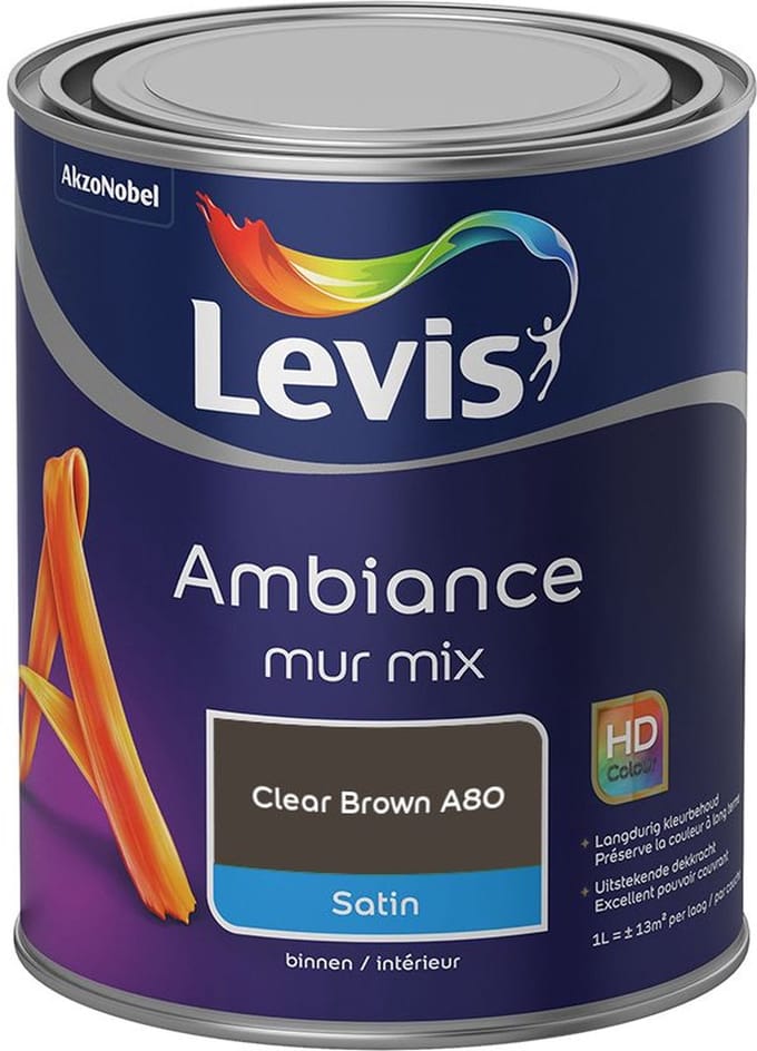 Levis - Ambiance Mur Satin Mix - Clear Brown A80 - Mengverf - 1 L