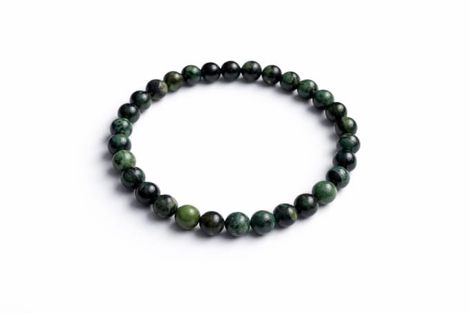 Kambaba Jaspis Armband 6 mm – Natuursteen Kralen – 17 cm – Elastisch – Unisex