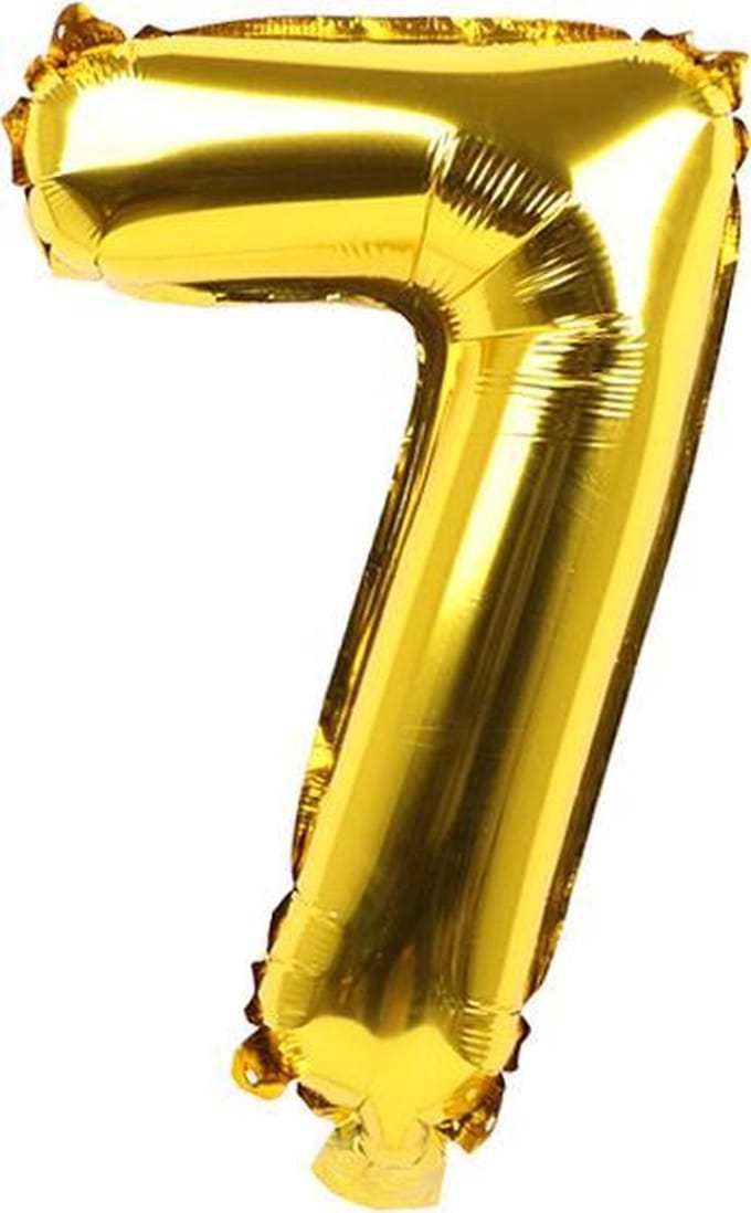 Folieballon / Cijferballon Goud - getal 7 - 41cm - ixen