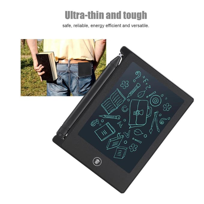 LCD 4,5 inch Ultradun Handschrifttablet Schrijven Tekenen Notitieblok Bord voor Kinderen (Zwart) zwart