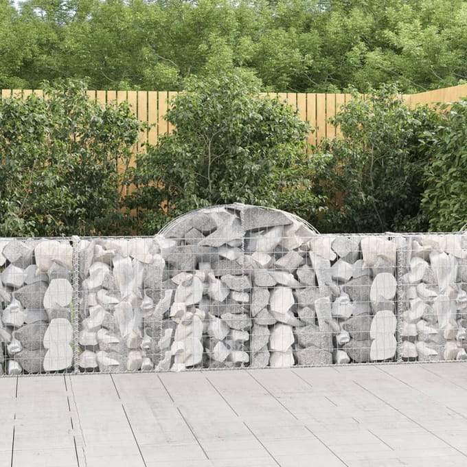 vidaXL - Schanskorven - 20 - st - gewelfd - 200x30x80/100 - cm - ijzer