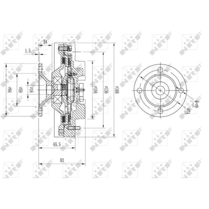 Koppeling, radiatorventilator NRF 49572
