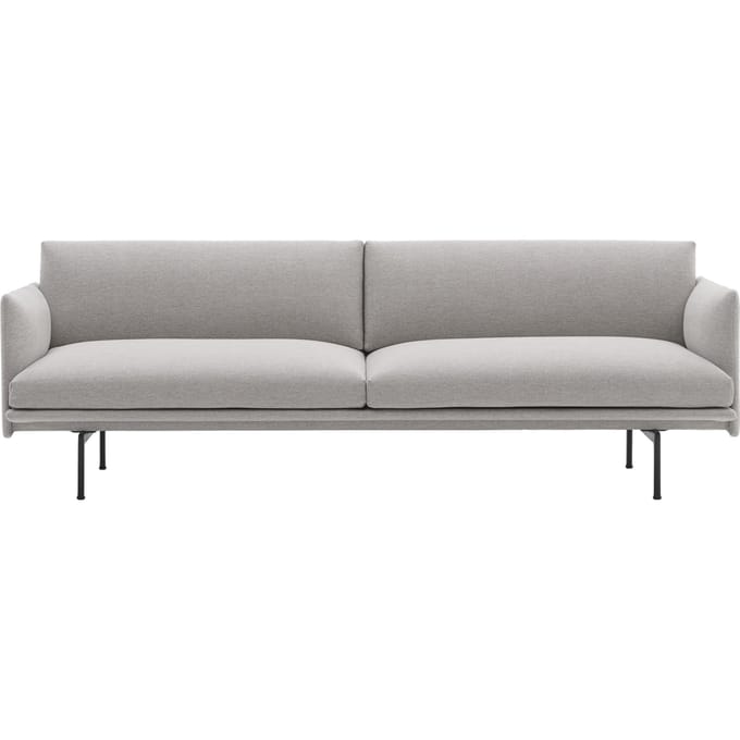Muuto Outline 3-zitsbank - zwart - Clay 12