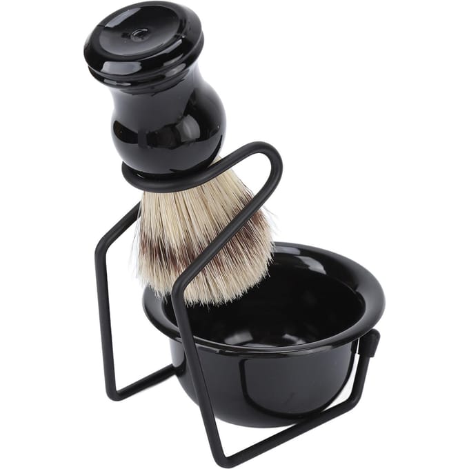 Mannen Scheerset Professioneel Thuis Salon Draagbaar Scheerkwast Kom Scheermes Borstel Standaard Houder Set gray