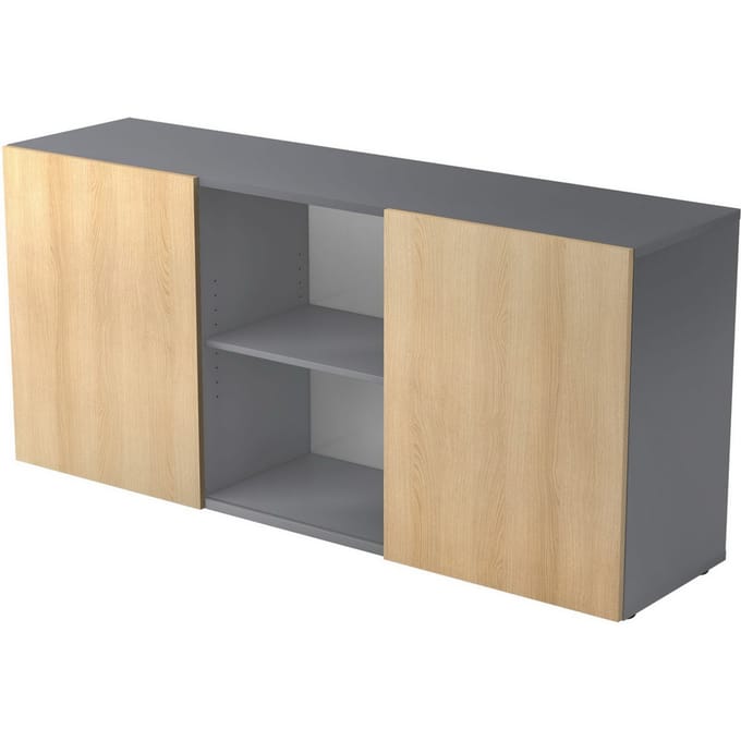 KAPA 1780 | Dressoir | met schuifdeuren - Grafiet/Eiken
