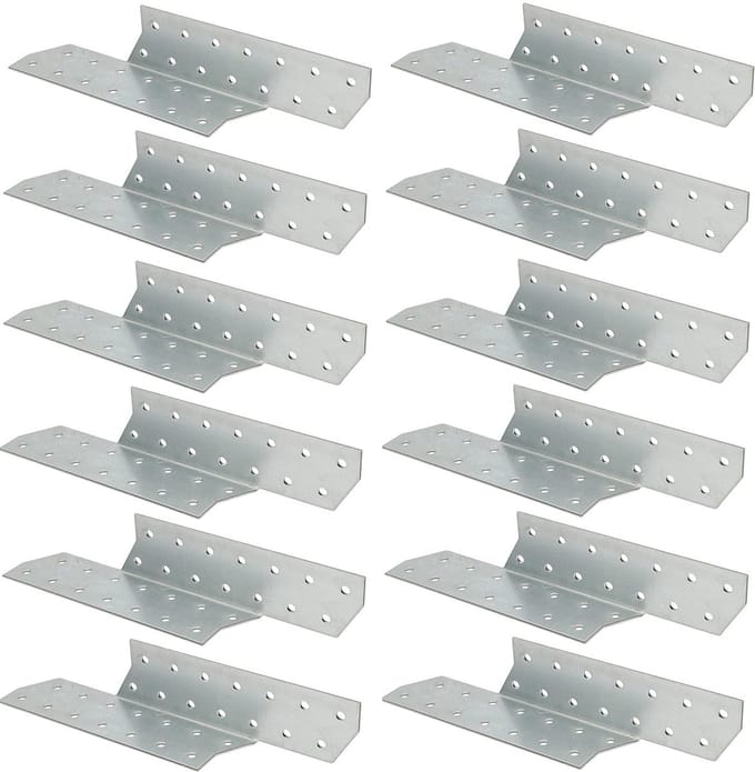 Set van 12 Verstevigingshoeken voor Houtconstructies 210x40mm Rechts