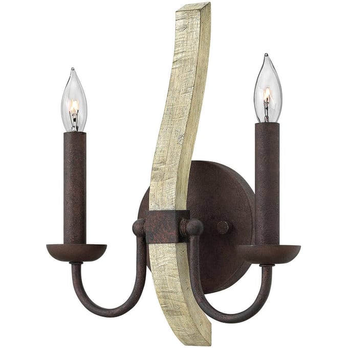 Hinkley LED Wandlamp Middlefield | 2X E14 Max 60W | Iron Rust