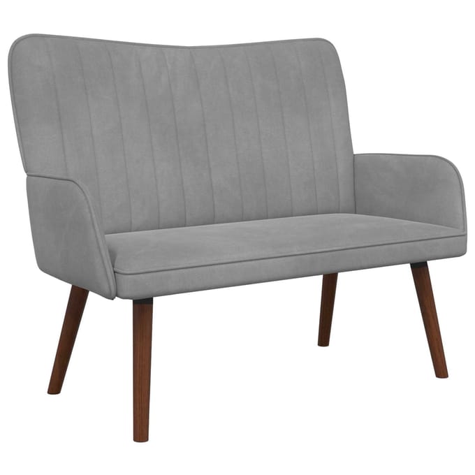 vidaXL - 2-Zits - Sofa - Lichtgrijs - 115 - x - 61 - x - 87 - cm - fluweel