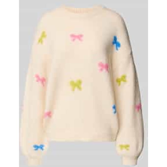 ONLY - ONLBRUNHILDA LIFE LS BOW O-NECK KNT - Dames Sweater - Maat S