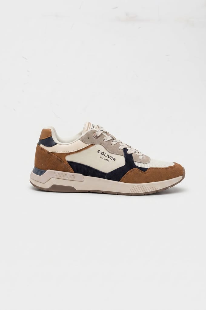 s.Oliver - male - Veelkleurige sneaker in lederlook