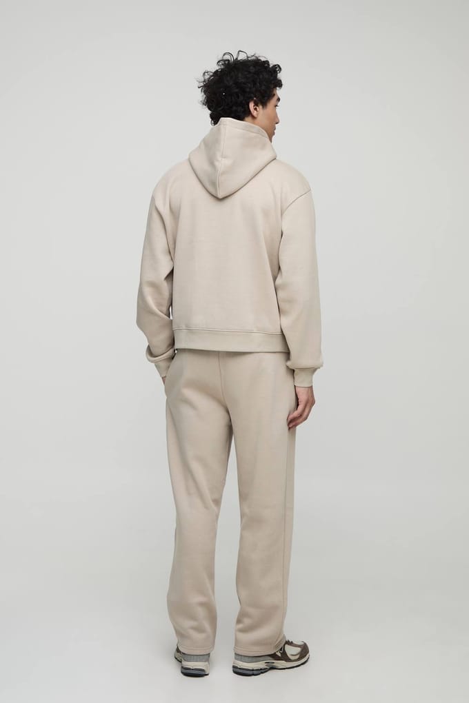 Basic jogger met rechte pijpen | Stone | Size Large
