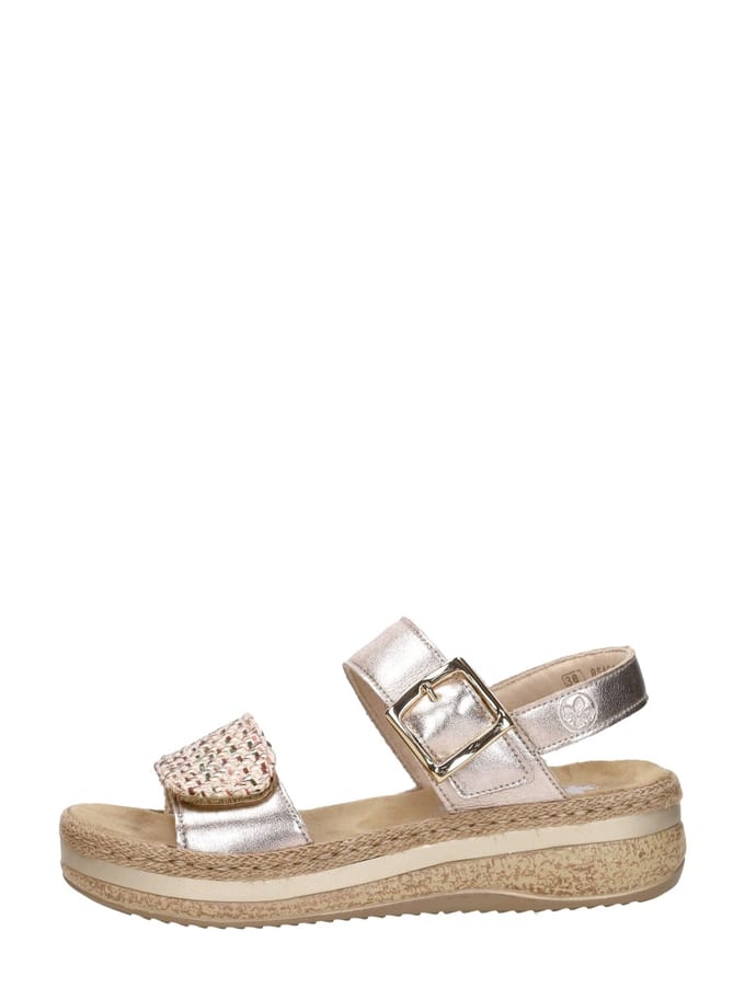 Rieker Sandalen Plat Sandalen Plat - goudkleur - Maat 37