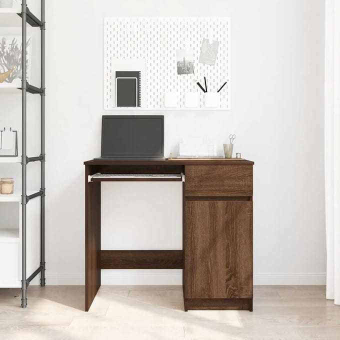 vidaXL - Bureau - 86x49x76 - cm - spaanplaat - bruin - eikenkleurig