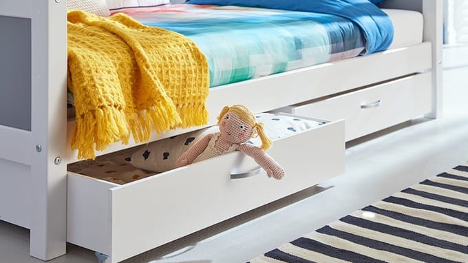 Flexworld Opbergladen voor Kinderbed en Sofabed - Wit - Set van 2