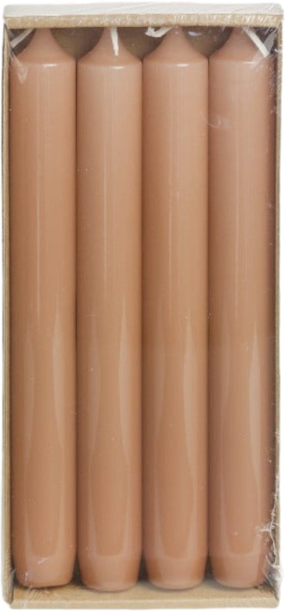 Rustik Lys - Hoogglans - Dinerkaarsen - Brique - Set van 4  - Ø 2,1  x 19 Centimeter