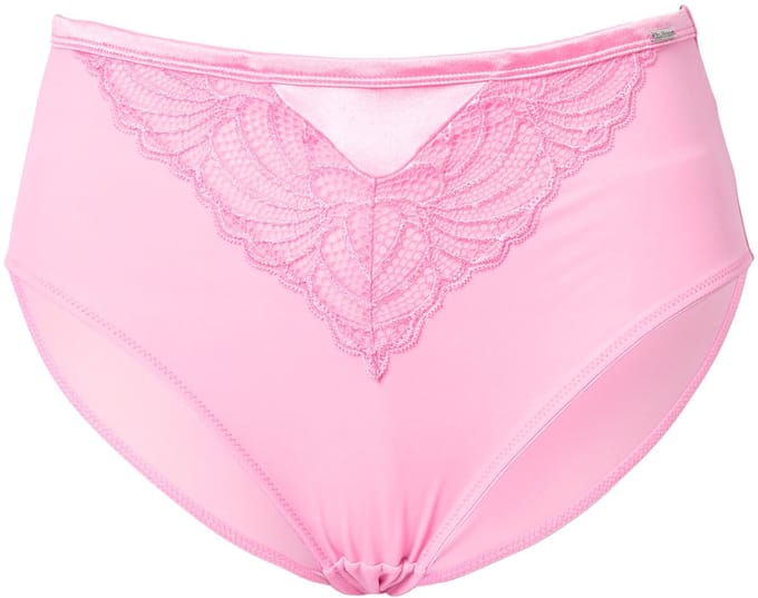 Ulla Popken - Dames - Midislip kant microvezel - Roze - Maat 54+