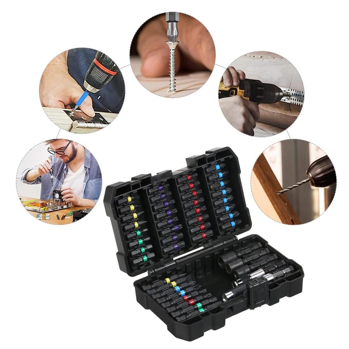 45-delige borenset schroevendraaierbitset slagschroevendraaierbitset voor hout, metaal, staal en veiligheid 45 PCS