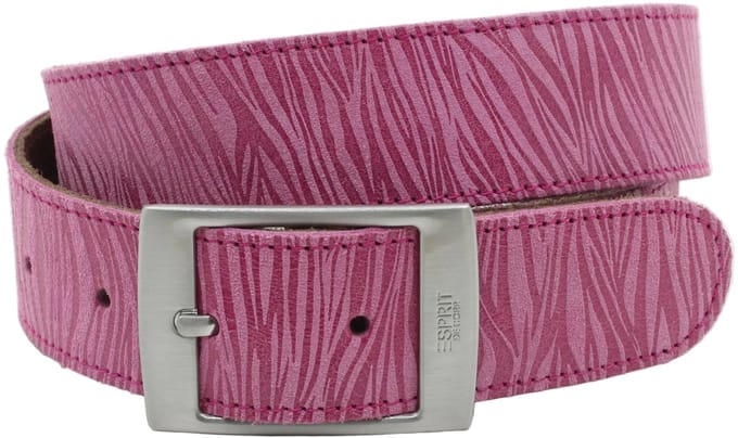 Dames riem fuchsia - Basic leren riem 4cm met zebraprint - Leer - Basic riem - Stoer - Maat 90