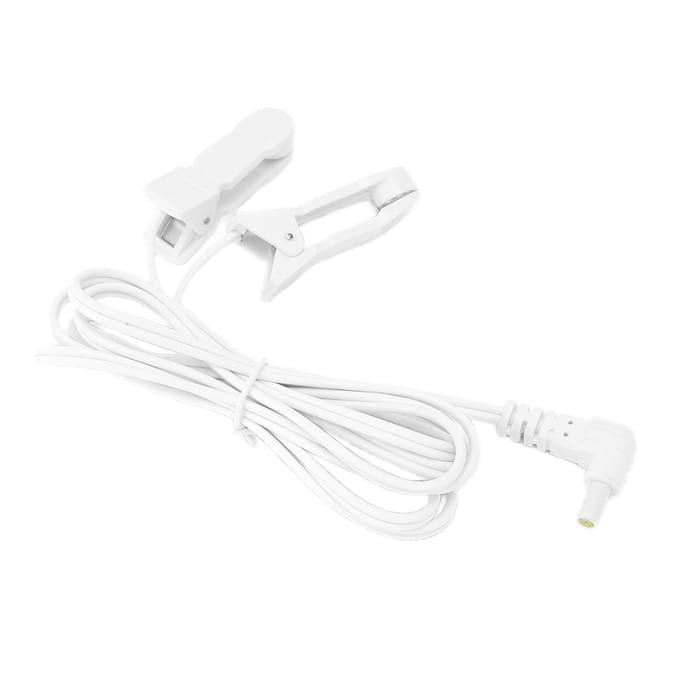 TENS Draad Oorclip 2.35mm TENS Elektrode Aansluitkabel Leiding Oorclip voor Digitale Massagemachine white