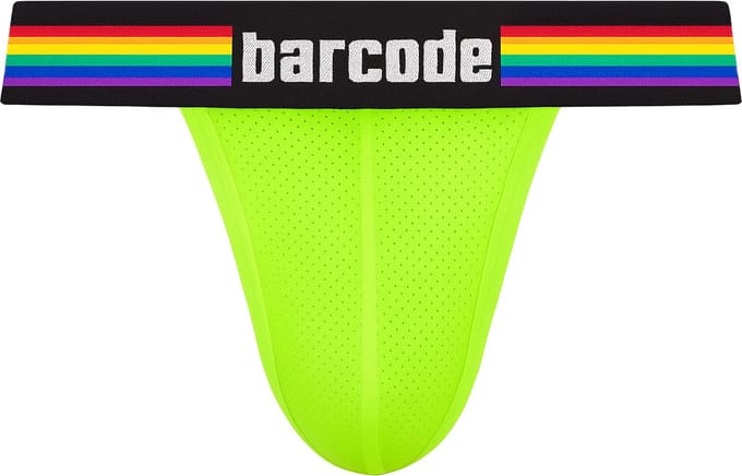 Barcode Berlin Pride Jockstrap Neongreen - MAAT S - Heren Ondergoed - Jockstrap voor Man - Mannen Jock