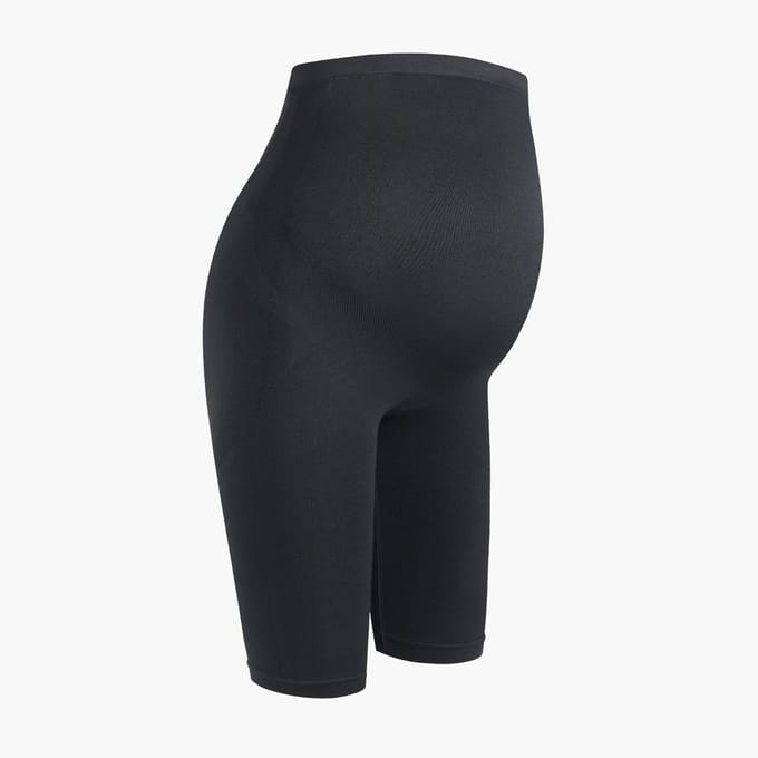 cfab - Naadloze zwangerschapsshorts met hoge taille - antraciet - XL