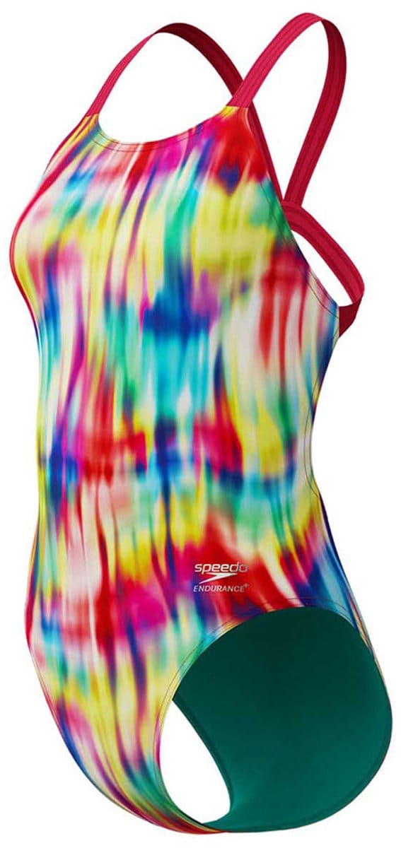 Speedo Badpak Eco Endurance+ Print Leaderback Rood/Geel