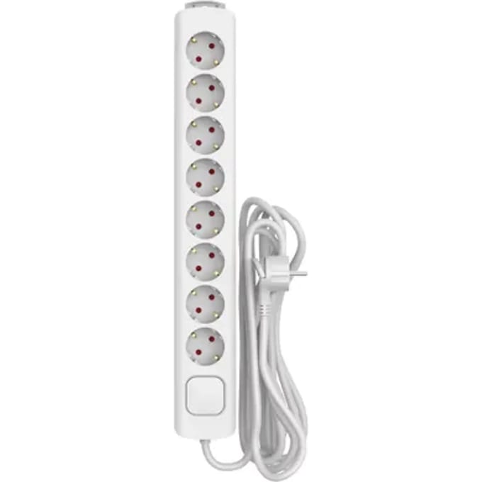 Sencys Stekkerdoos 8-voudig Wit 5 Meter