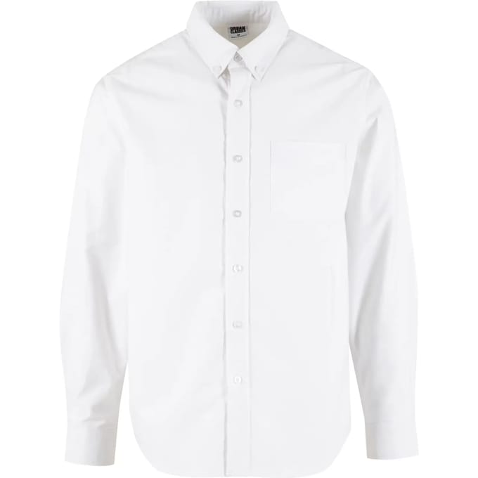 Urban Classics - Button Up Oxford Overhemd - S - Wit
