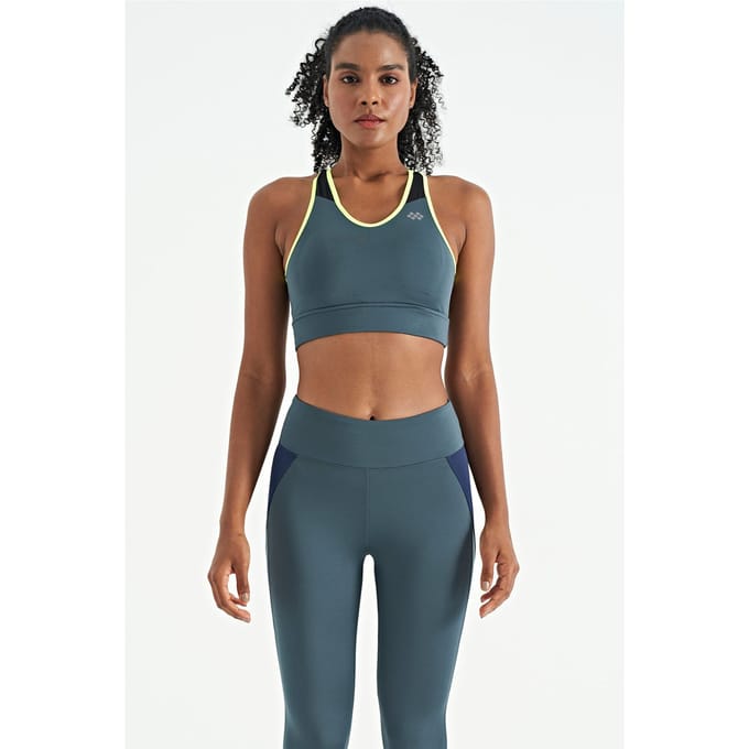 Fitted U Kraag Gebreid Sport Crop Top