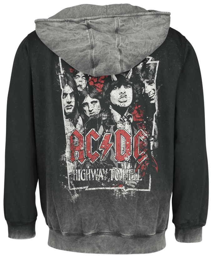 AC/DC Vest met capuchon - Highway To Hell! - S tot XXL - voor Mannen - zwart