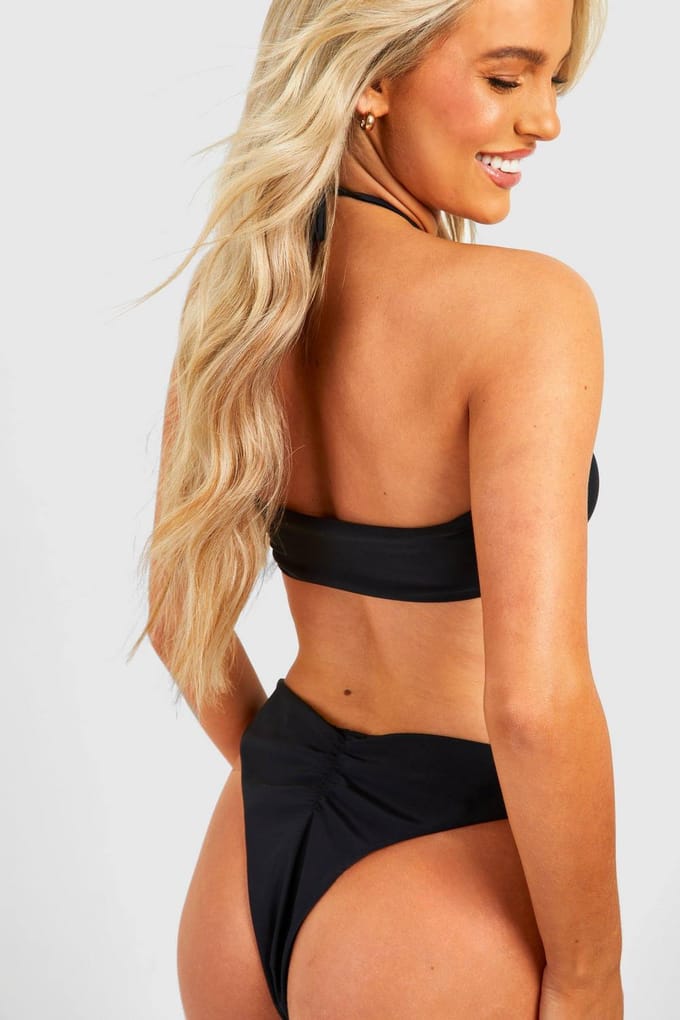 boohoo Dames O-ring kleurblok bikini slip | Zwart | Maat: 44