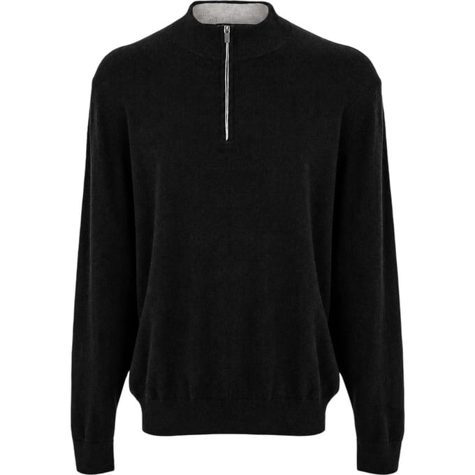 Callaway Heren Gebreide Trechterhals Sweater Top (Flanel Grijs Heide)