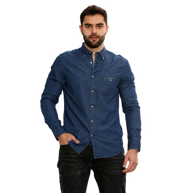 Gant Heren Regular Fit Overhemd | Indigo Overhemd
