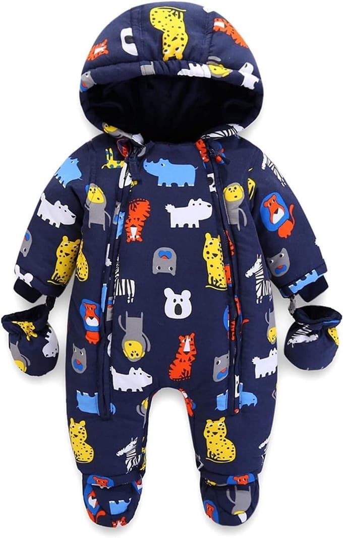 Fleece Baby Rompertje met Capuchon en Sokken - Winterpak voor Peuters