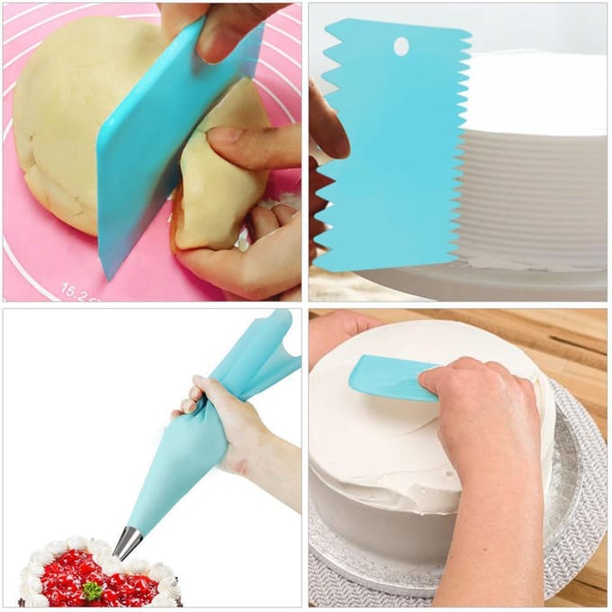 72-delige taartversieringssets, decoratiesets, bakbenodigdheden met glazuurtips/gebak 72Pcs white