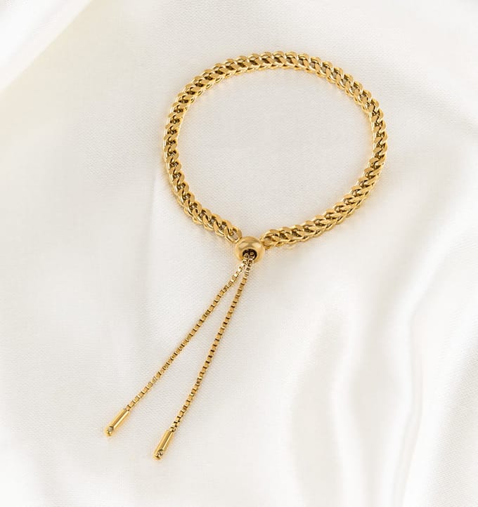 Armband Visgraat | Stainless Steel Goud