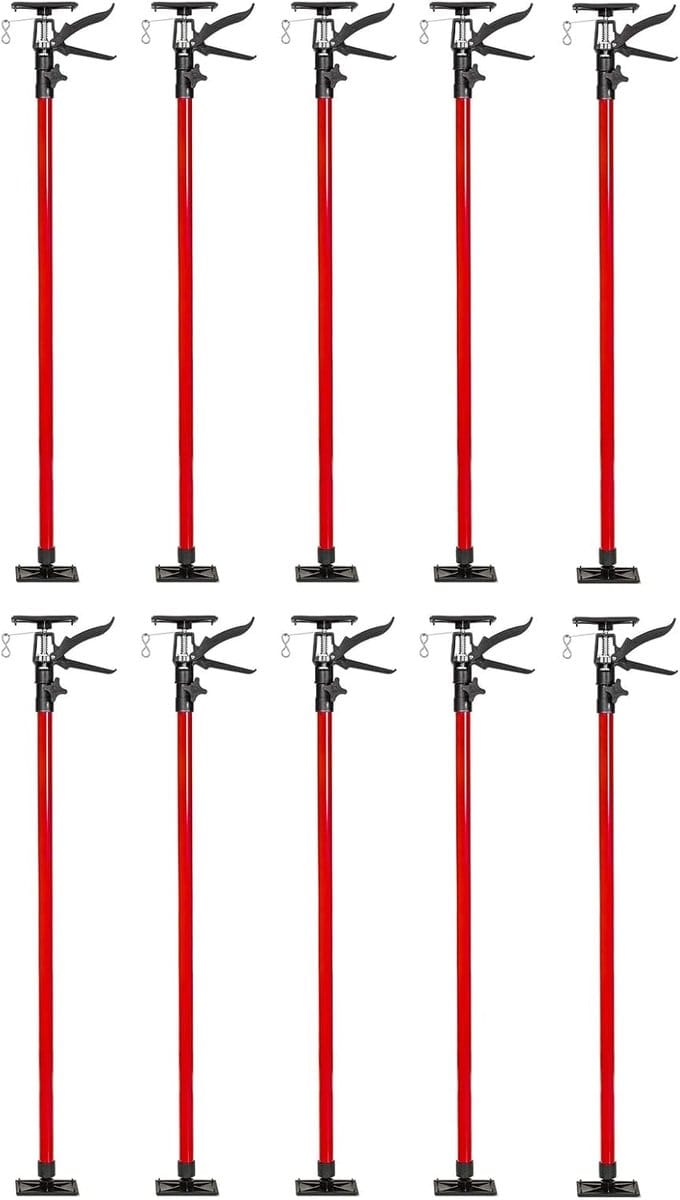 Montagesteun - Plafondsteun Spanner - Panelen Plaatsen - Eenhandsbediening - 115-290 cm - Rood