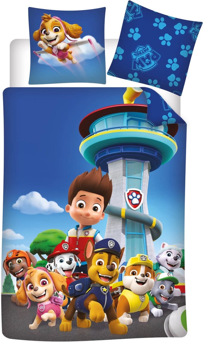Paw Patrol Pat Patrouille Dekbedovertrek 140 x 200 cm +65X65cm – polyester